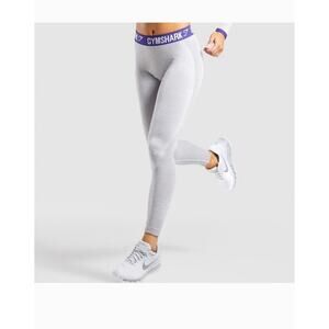 Gymshark Women's Flex Leggings Small Purple Waistband Grey Gray